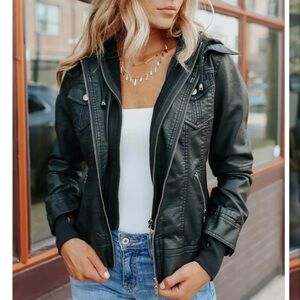 Women’s Black vegan Leather Jacket